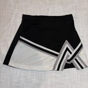 GTM Sportswear Cheerleader Skirt Women's XS Black White Silver Zip UN157